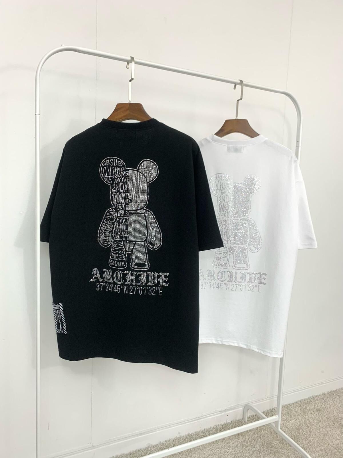 閃石熊仔圖案英文字短袖Tee 2nd-345T