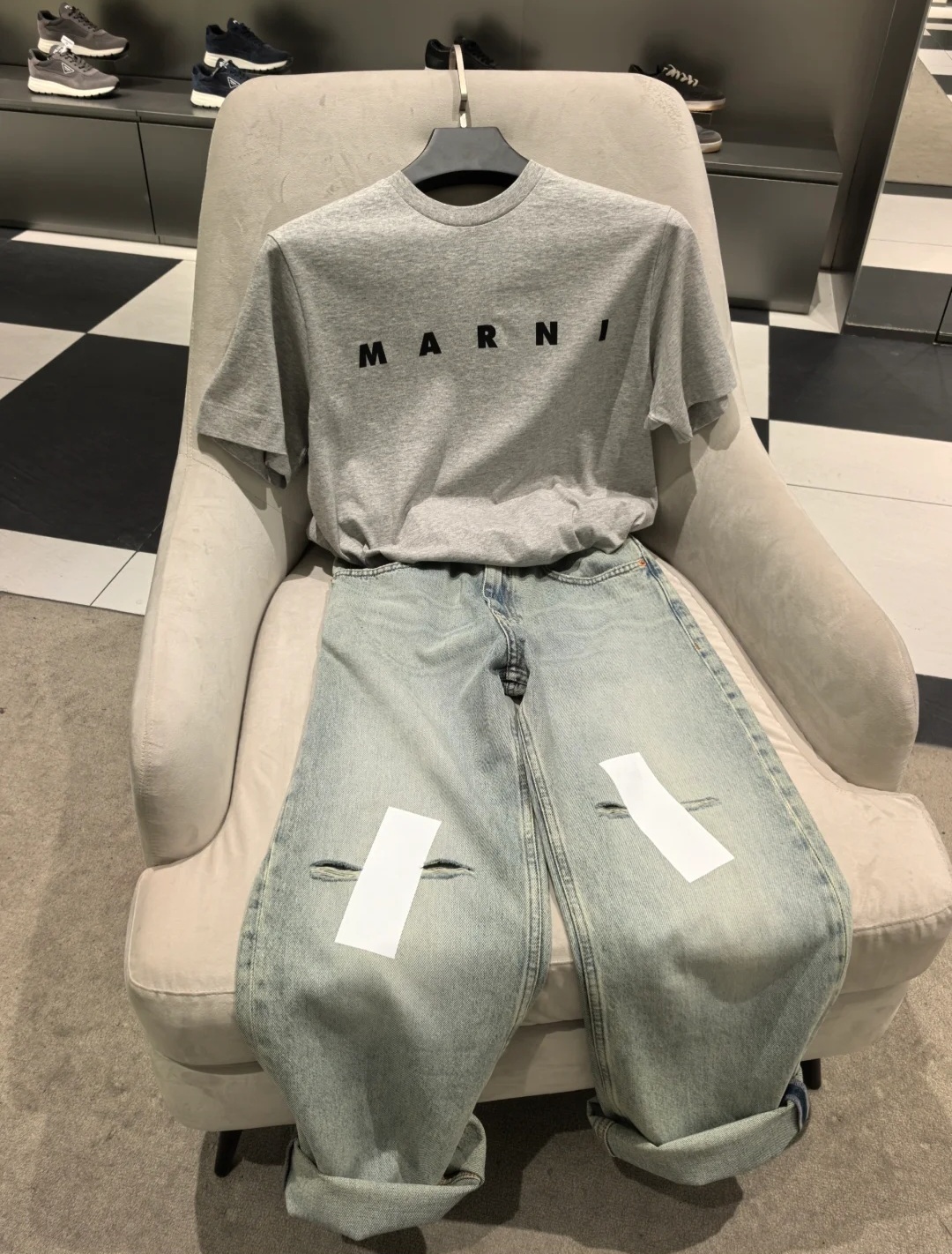 Marni kids 字母印花 Tee