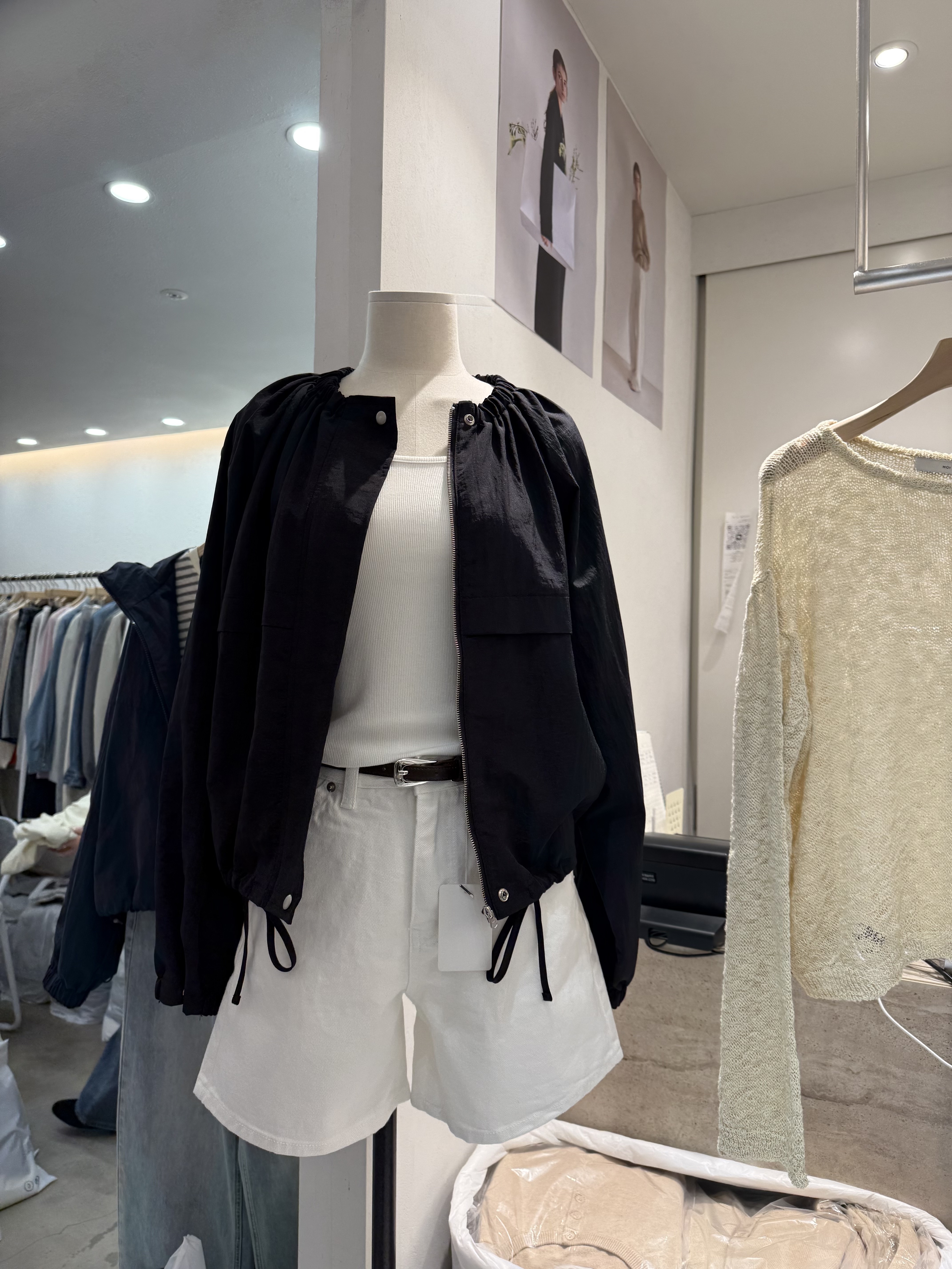 韓國連線 優雅感直筒牛仔短褲