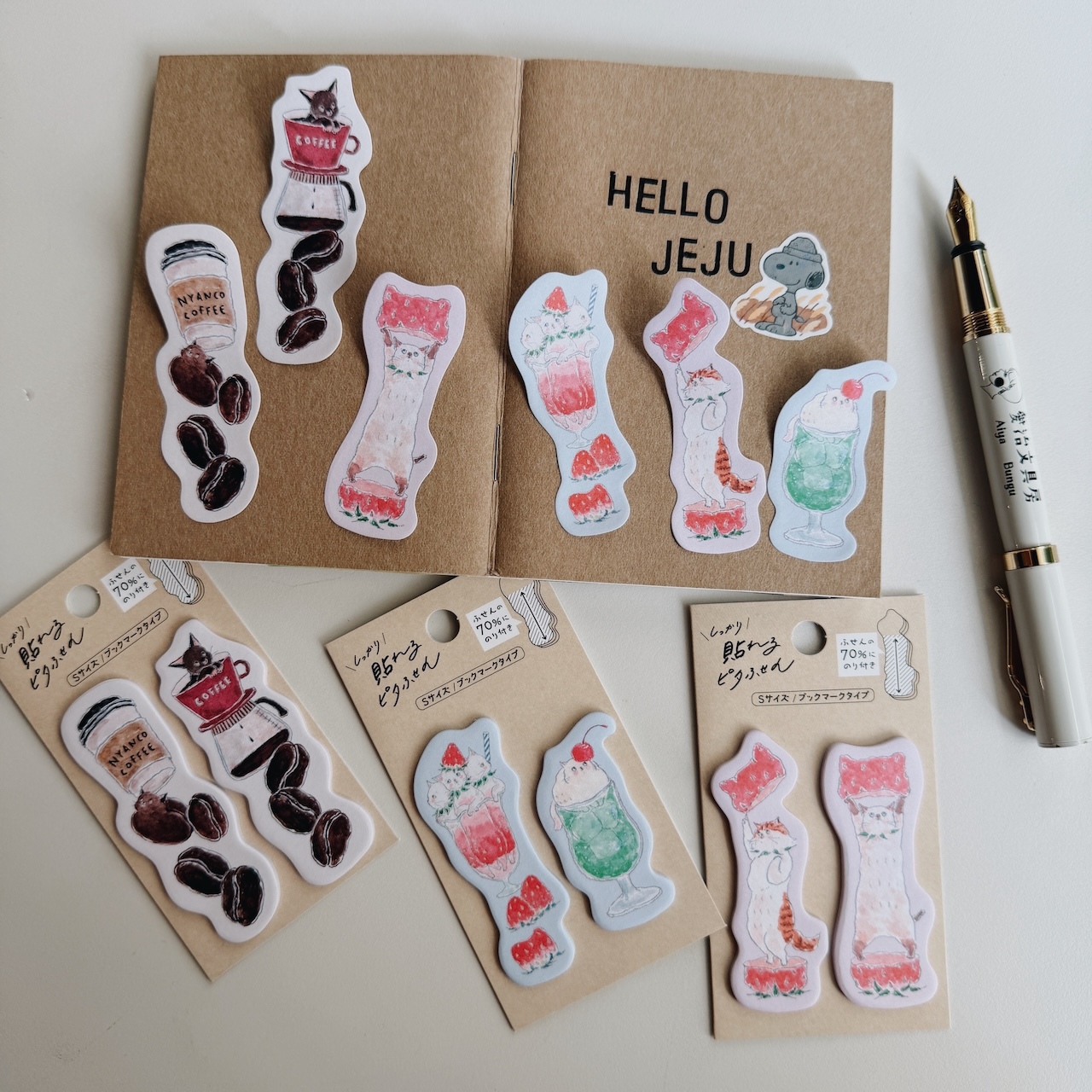 貓咪 TOCOROCOMUGI 40枚索引便利貼｜日本トコロコムギ