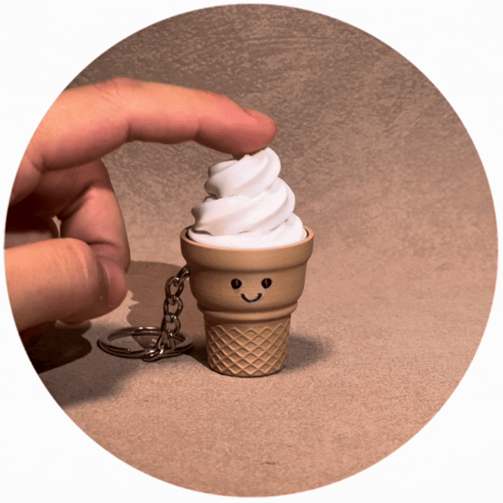 微笑星球 - 雪糕 | 解壓按鍵匙扣