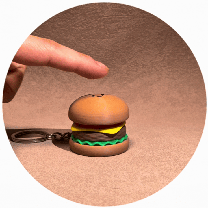 微笑星球 - 漢堡君 | 解壓按鍵匙扣