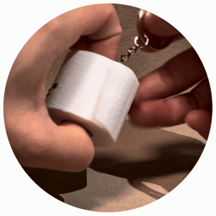 微笑星球 - 捲捲廁紙 | 解壓匙扣 (可旋轉)