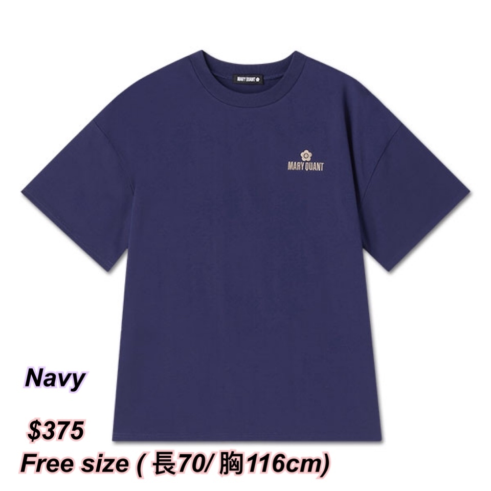 260324 新款Mary Quant 小花logo 字短袖Tee / 多色