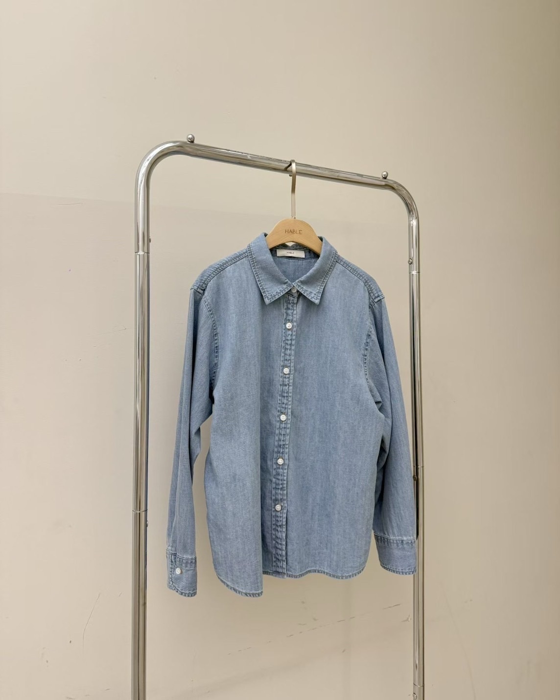 韓國連線 柔軟清爽淺藍牛仔襯衫