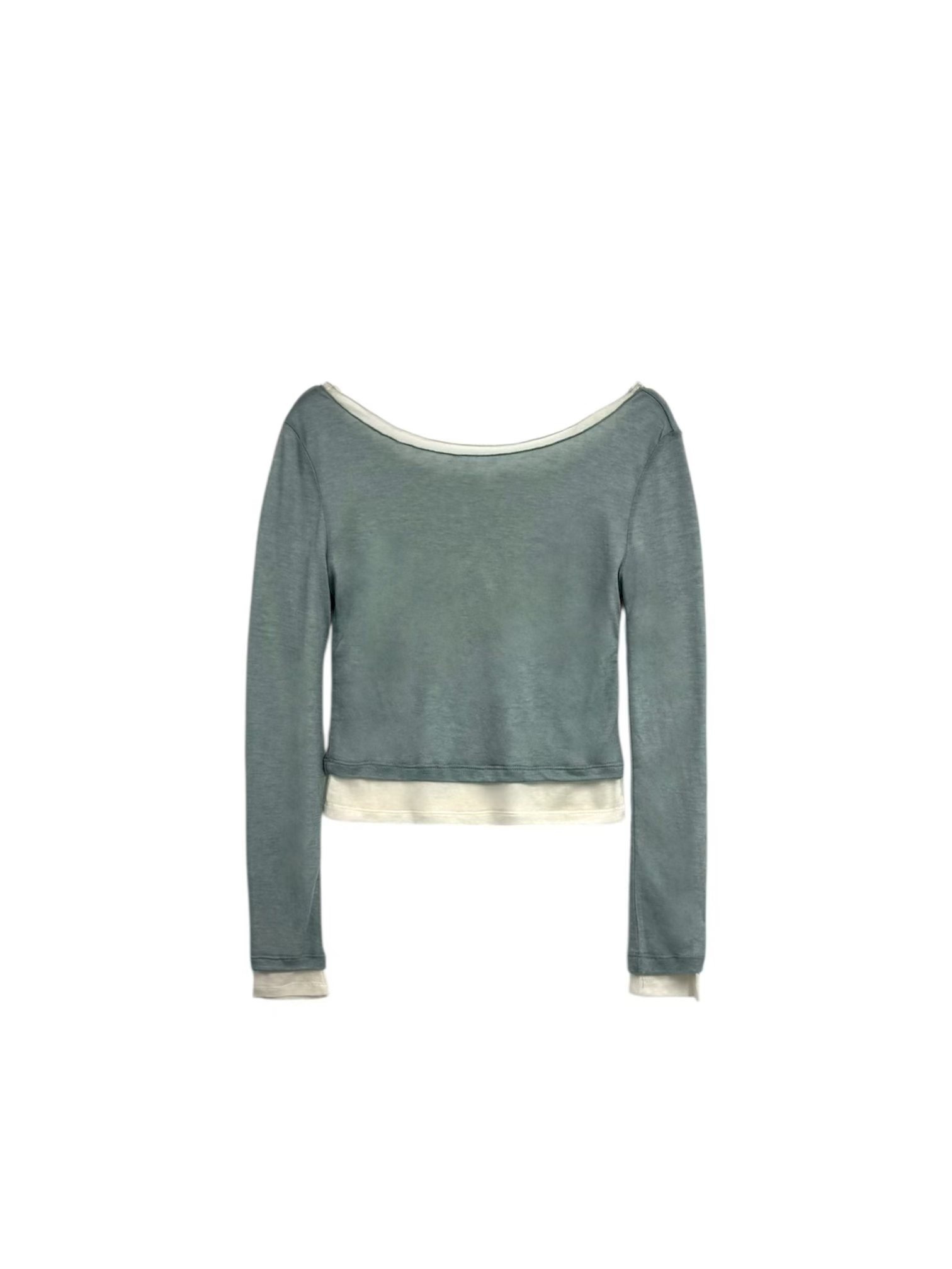 韓國連線 雙層造型撞色上衣