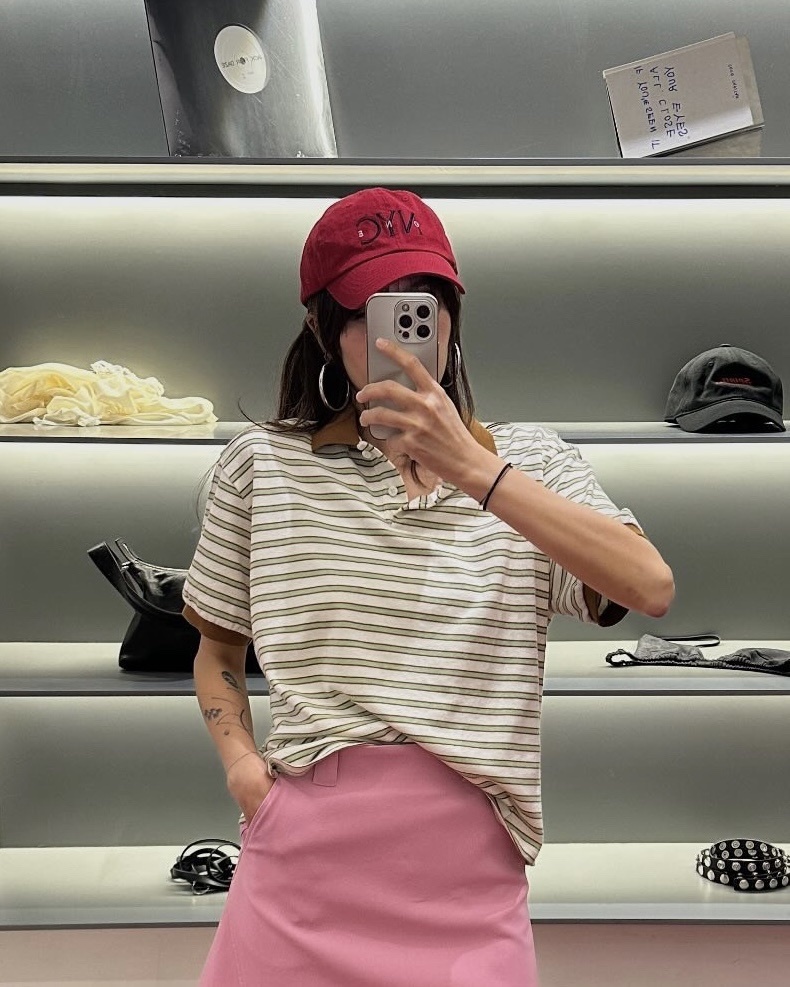 Striped polo blouse