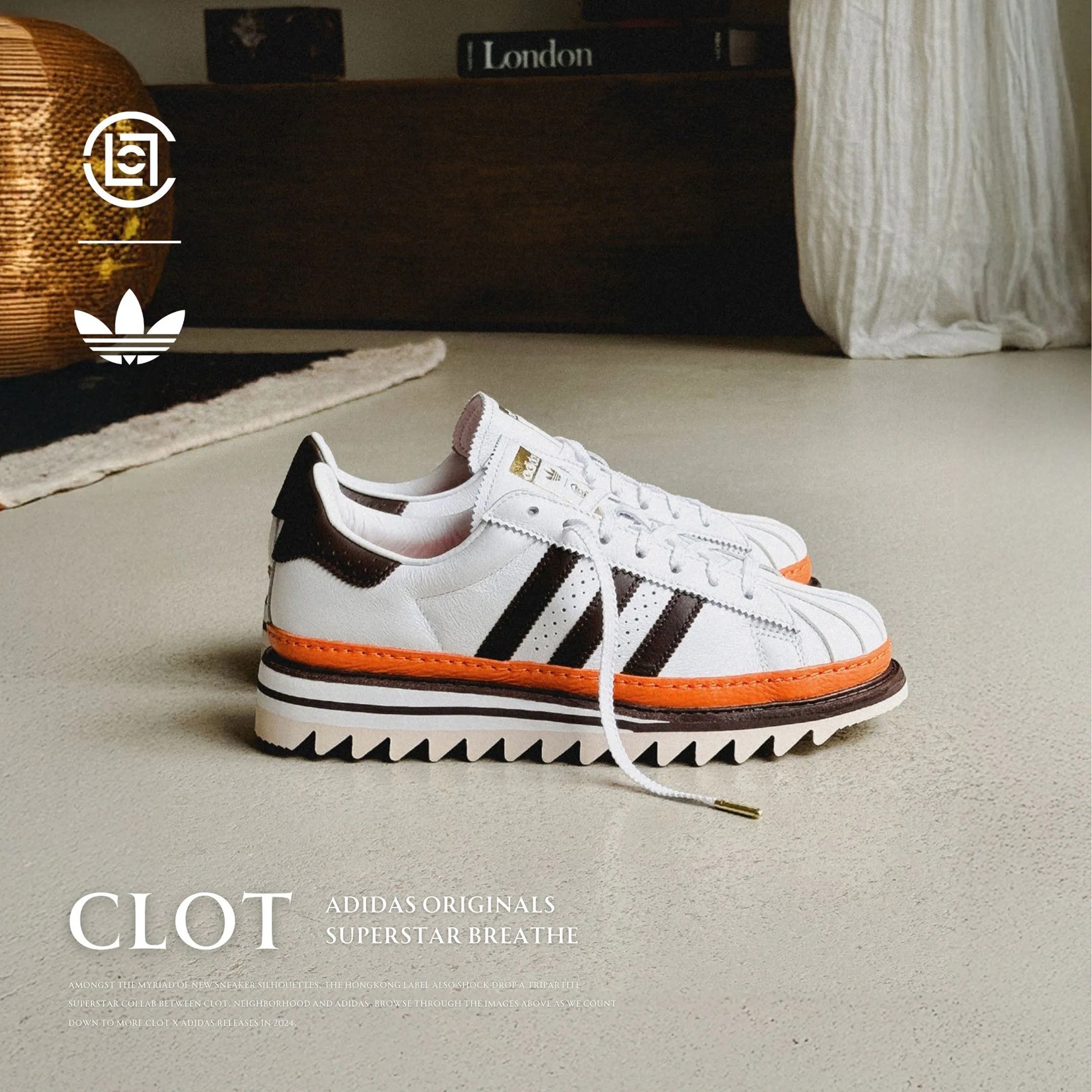 [預訂] adidas Superstar CLOT by Edison Chen | White Coffee Orange