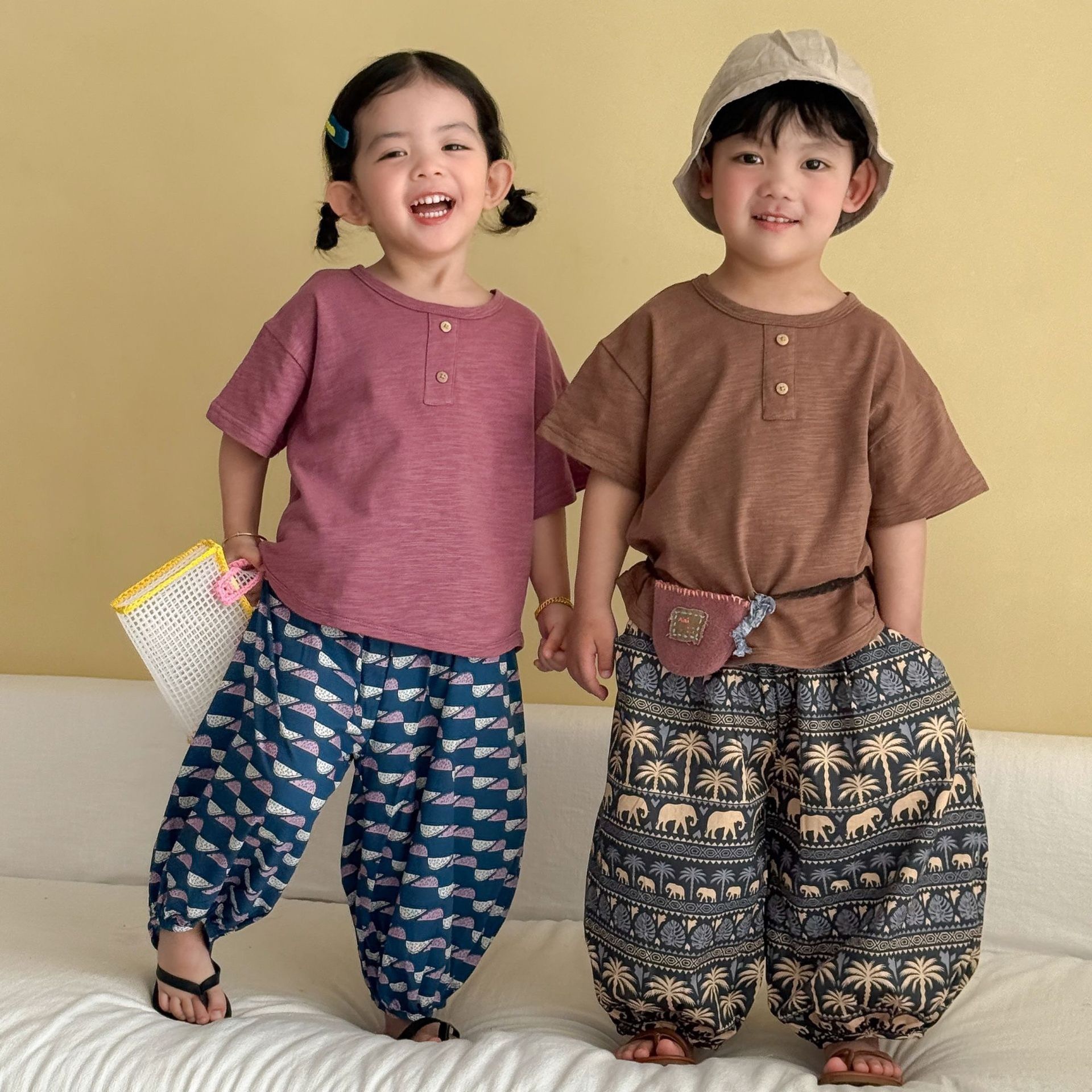 兄弟姐妹一起穿_復古民俗感套裝