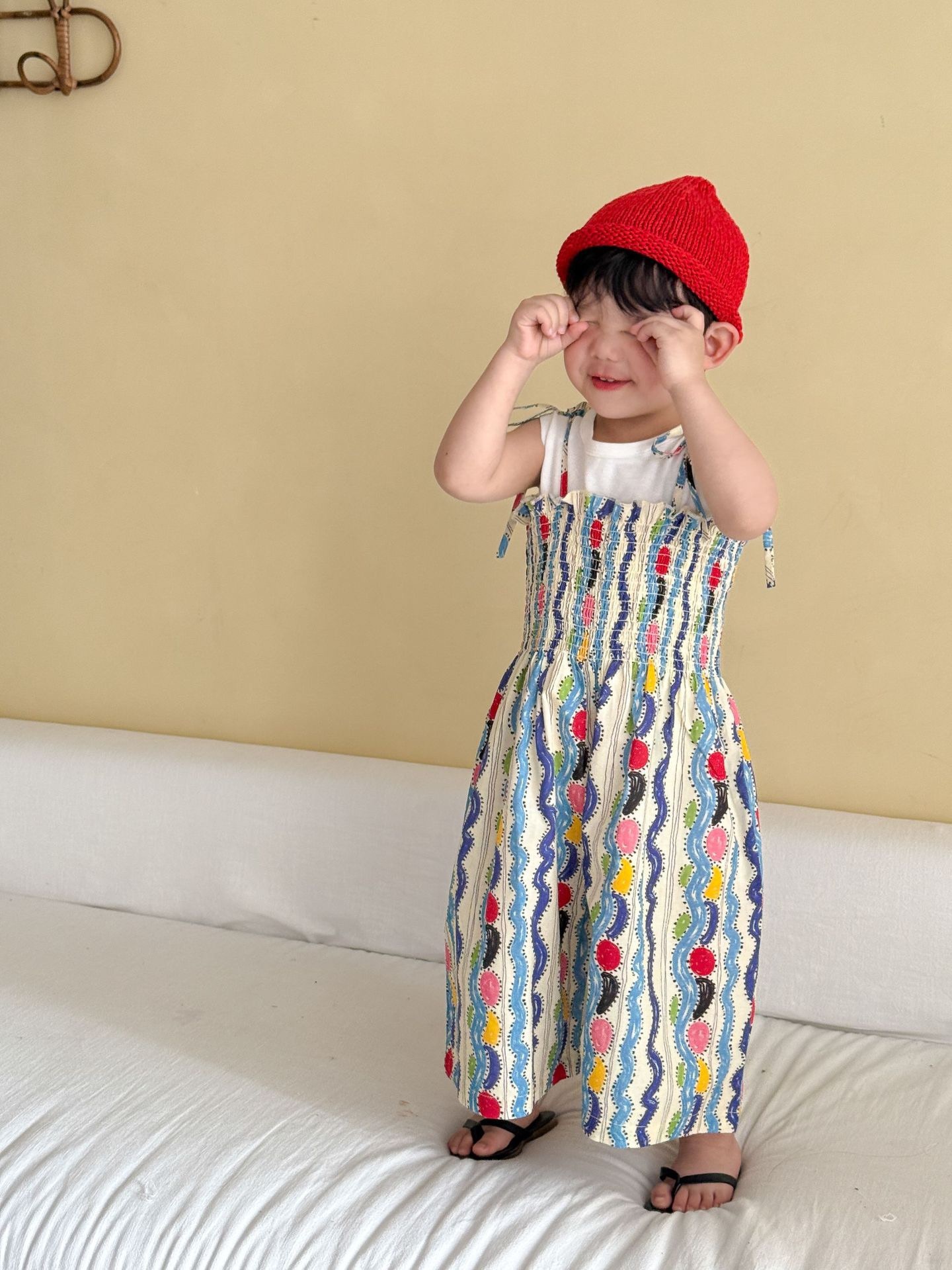 兄弟姐妹一起穿_兩色薄款繽紛連身褲