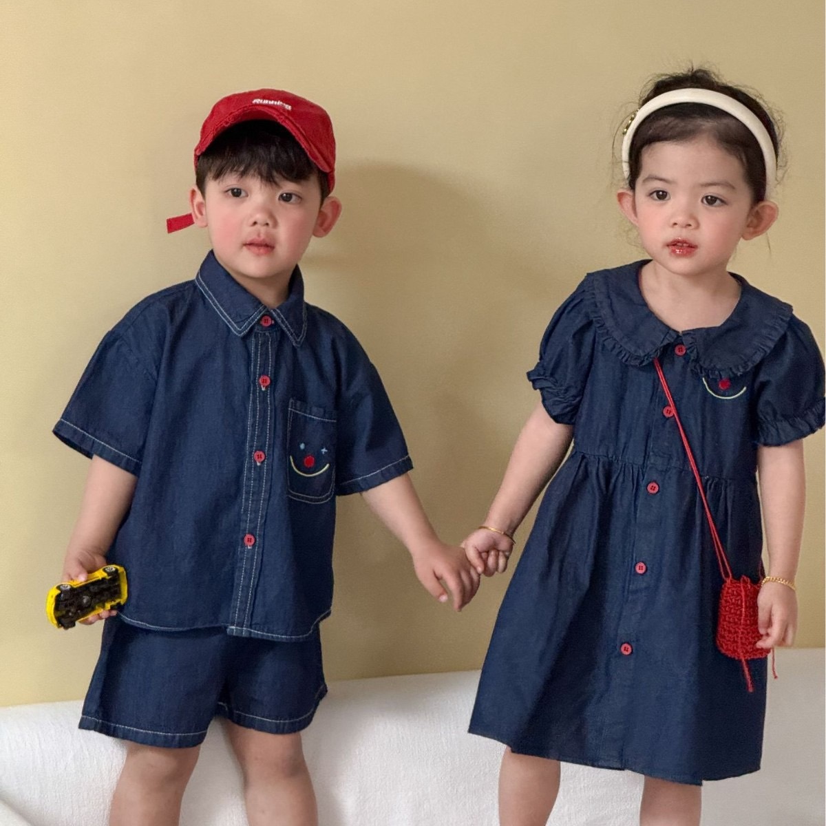 兄弟姐妹一起穿_紅鼻子牛仔套裝/洋裝