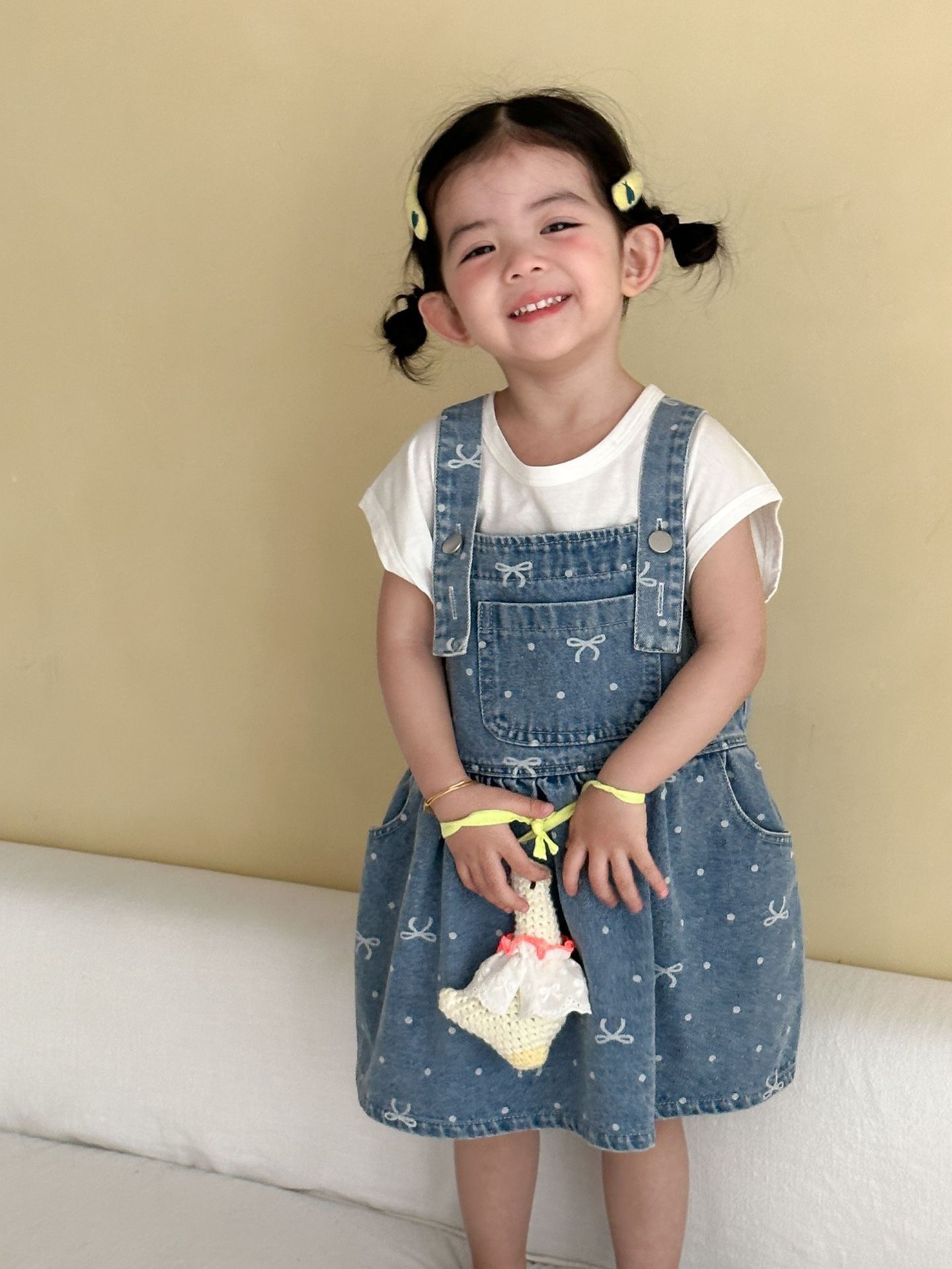 兄弟姐妹一起穿_可可愛愛牛仔吊帶褲/吊帶裙