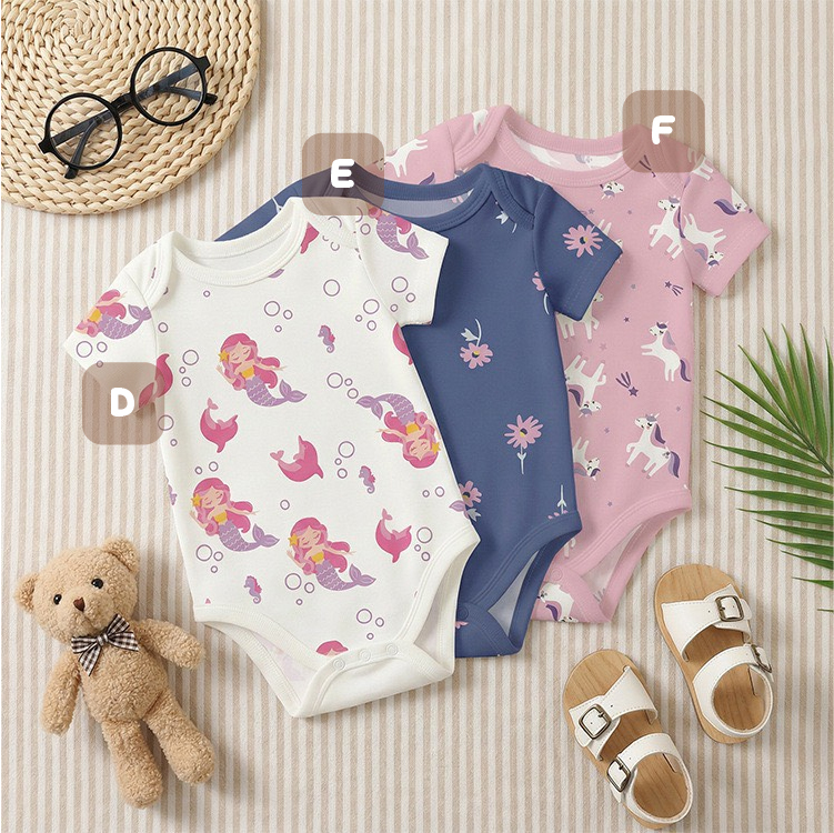 可愛童趣印花包屁衣