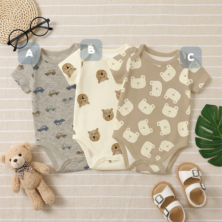 可愛童趣印花包屁衣