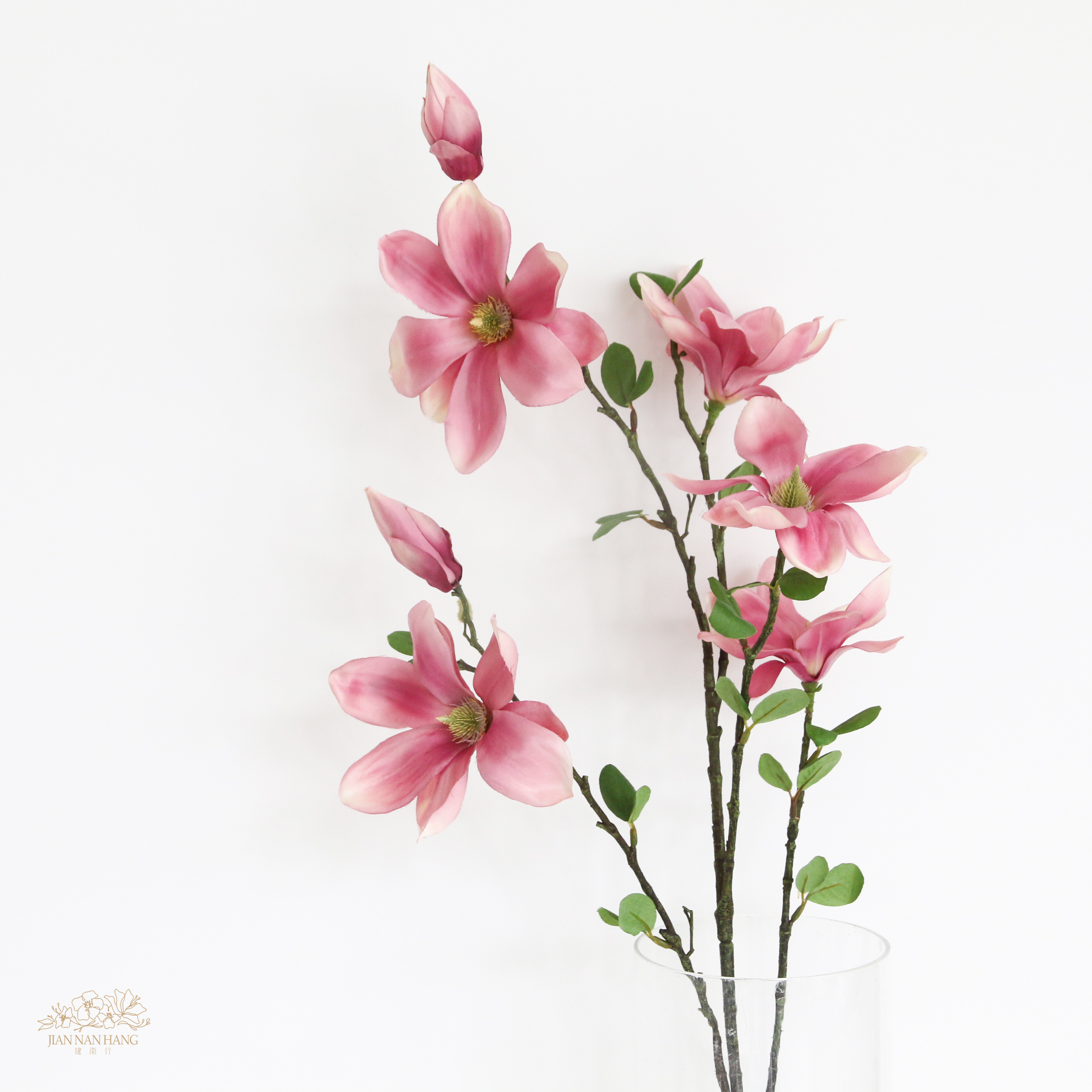 人造花 木蘭枝 深粉