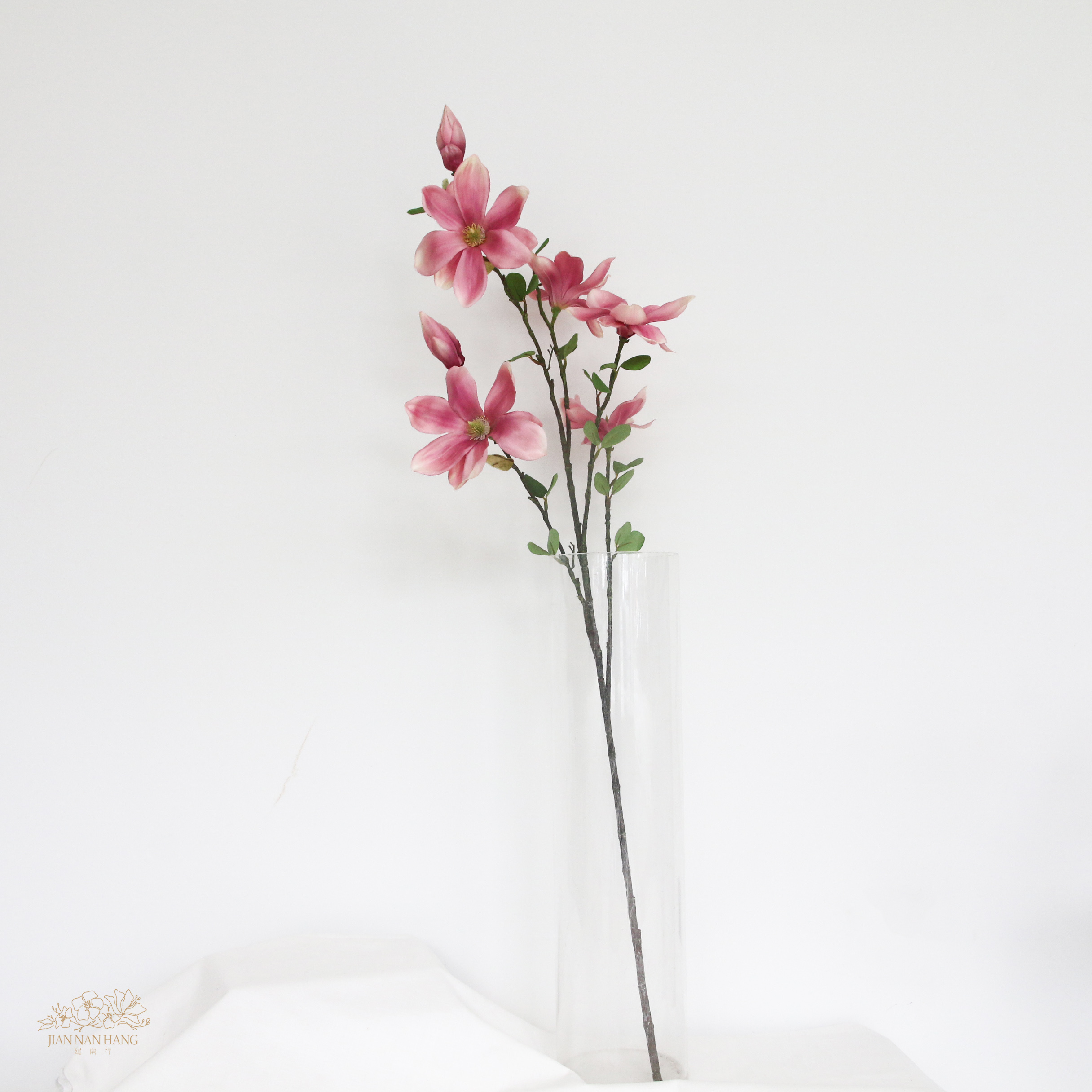 人造花 木蘭枝 深粉