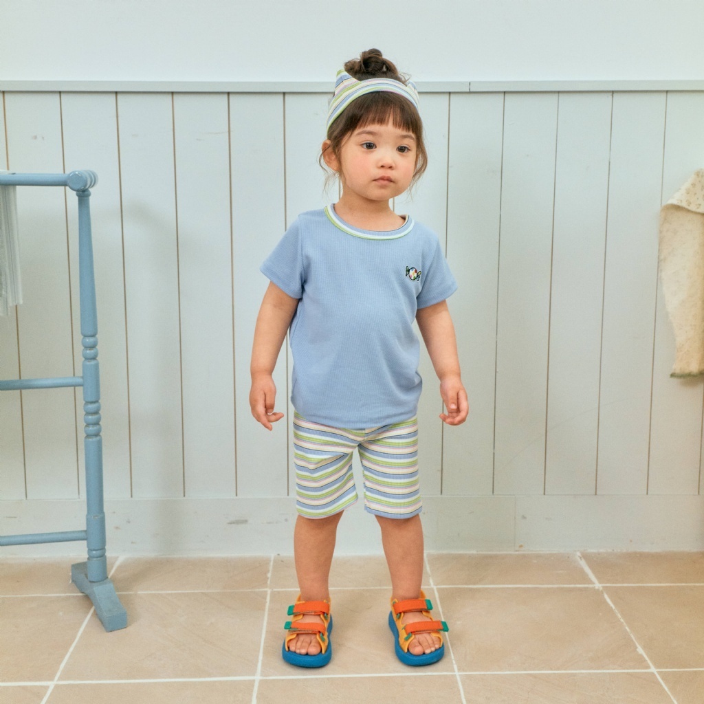 韓國🇰🇷1stblue 彩色鉛筆條紋五分褲(5-15)