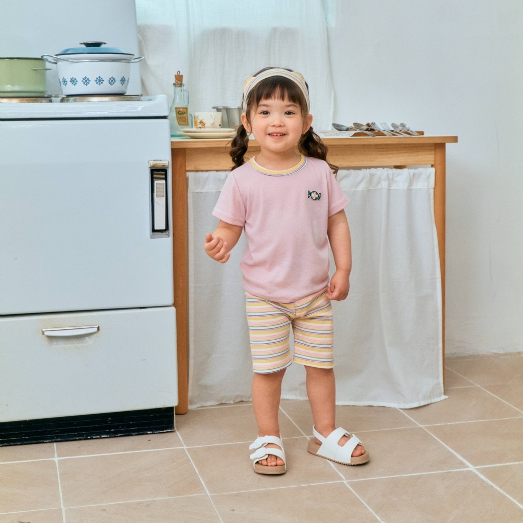 韓國🇰🇷1stblue 彩色鉛筆條紋五分褲(5-15)