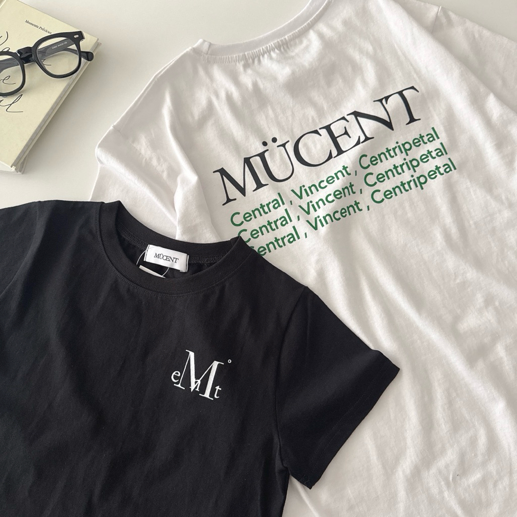 售完不補 韓牌 MUCENT 經典logo 後背字母排版 短T P00000CX