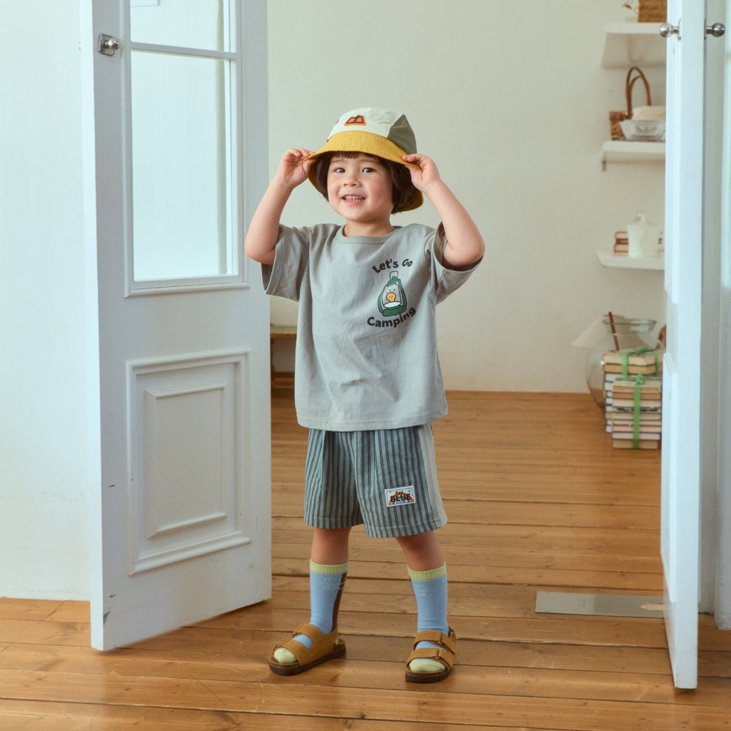 韓國🇰🇷1stblue 露營風直條拼接短褲(5-15)