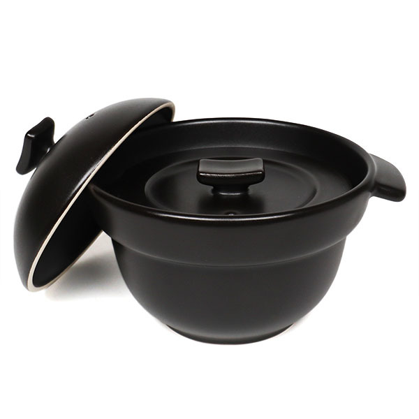 【萬古燒】黒釉1合炊飯鍋(可微波)
