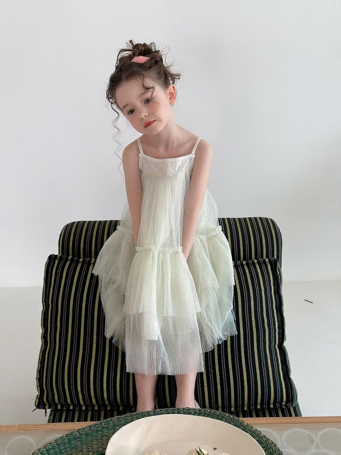 正韓夏aiai 藍綠色軟紗洋裝