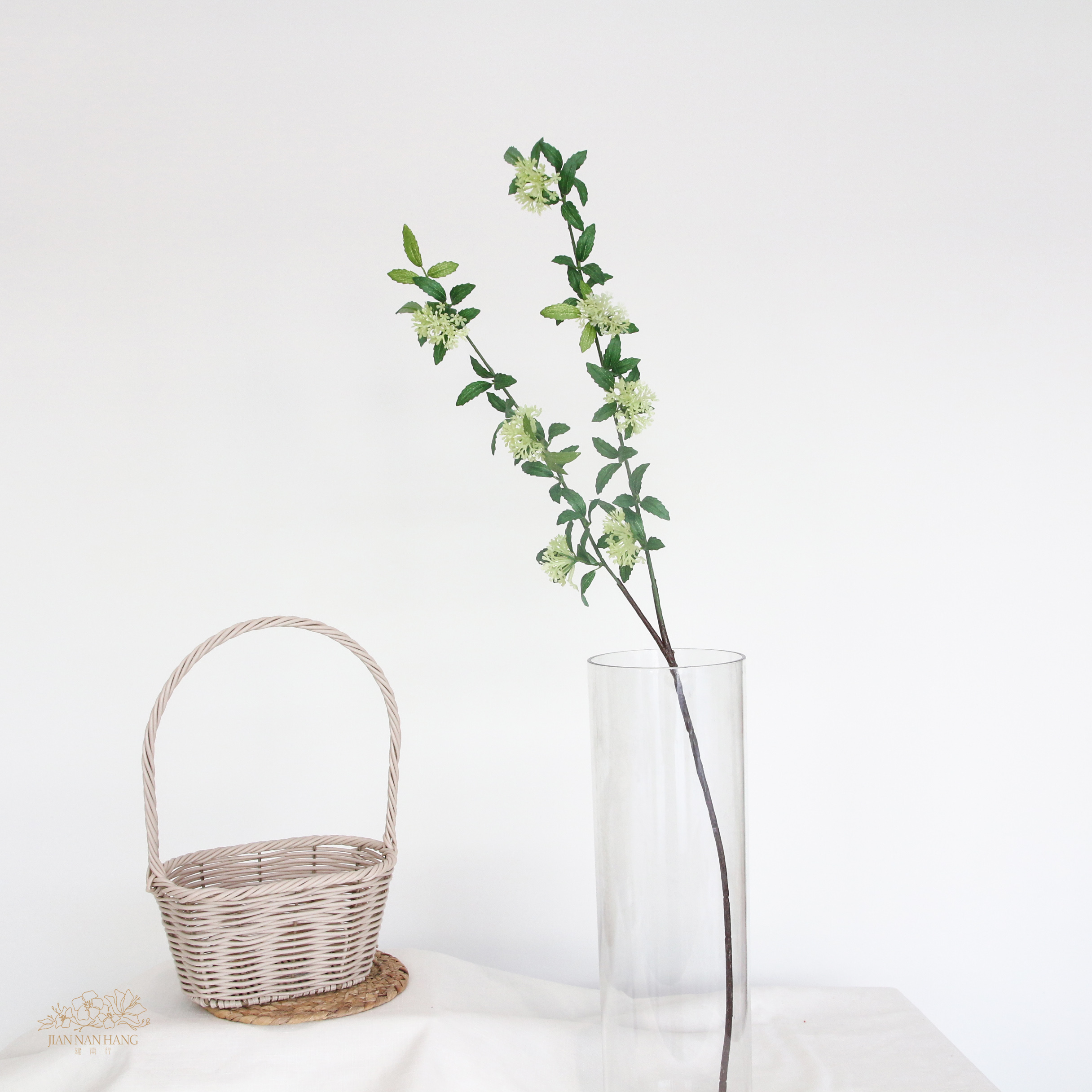 人造花 桂花 白綠