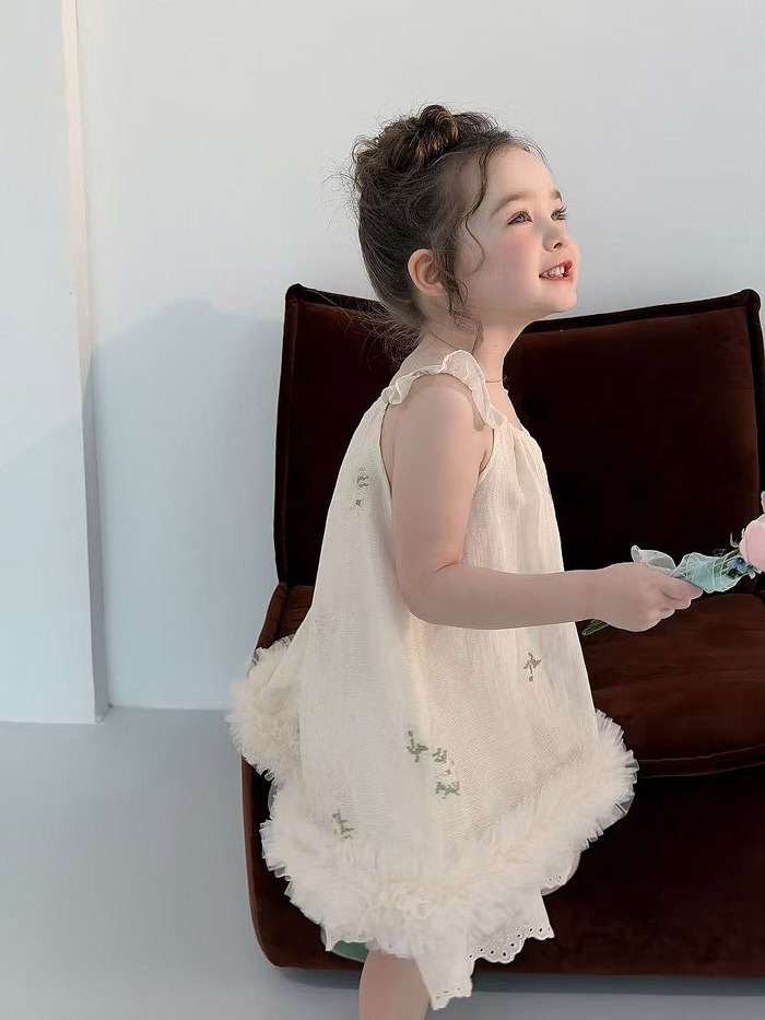 正韓夏aiai 粉色花朵飛袖洋裝