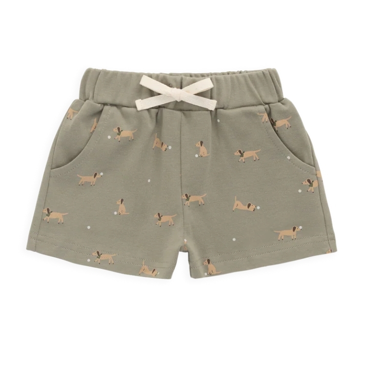 （預購）JAMIEKAY 臘腸狗綁帶短褲 Pima Cotton Wesley Short - Play Ball Vert