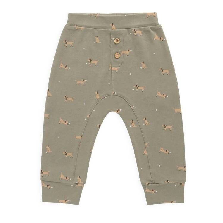 （預購）JAMIEKAY 雙釦裝飾臘腸狗長褲 Pima Cotton Wesley Pant - Play Ball Vert