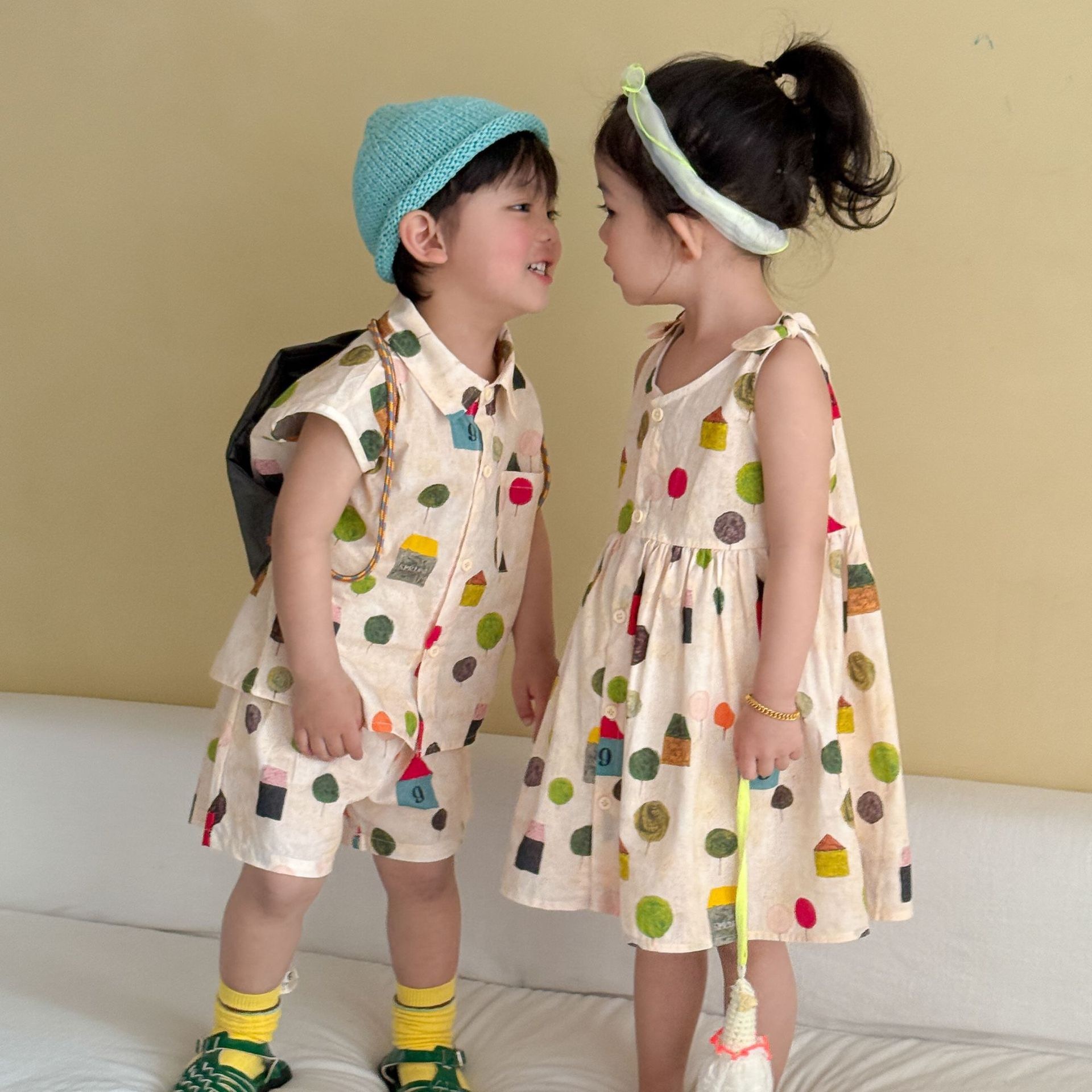 兄弟姐妹一起穿_彩色鄉村感套裝/洋裝