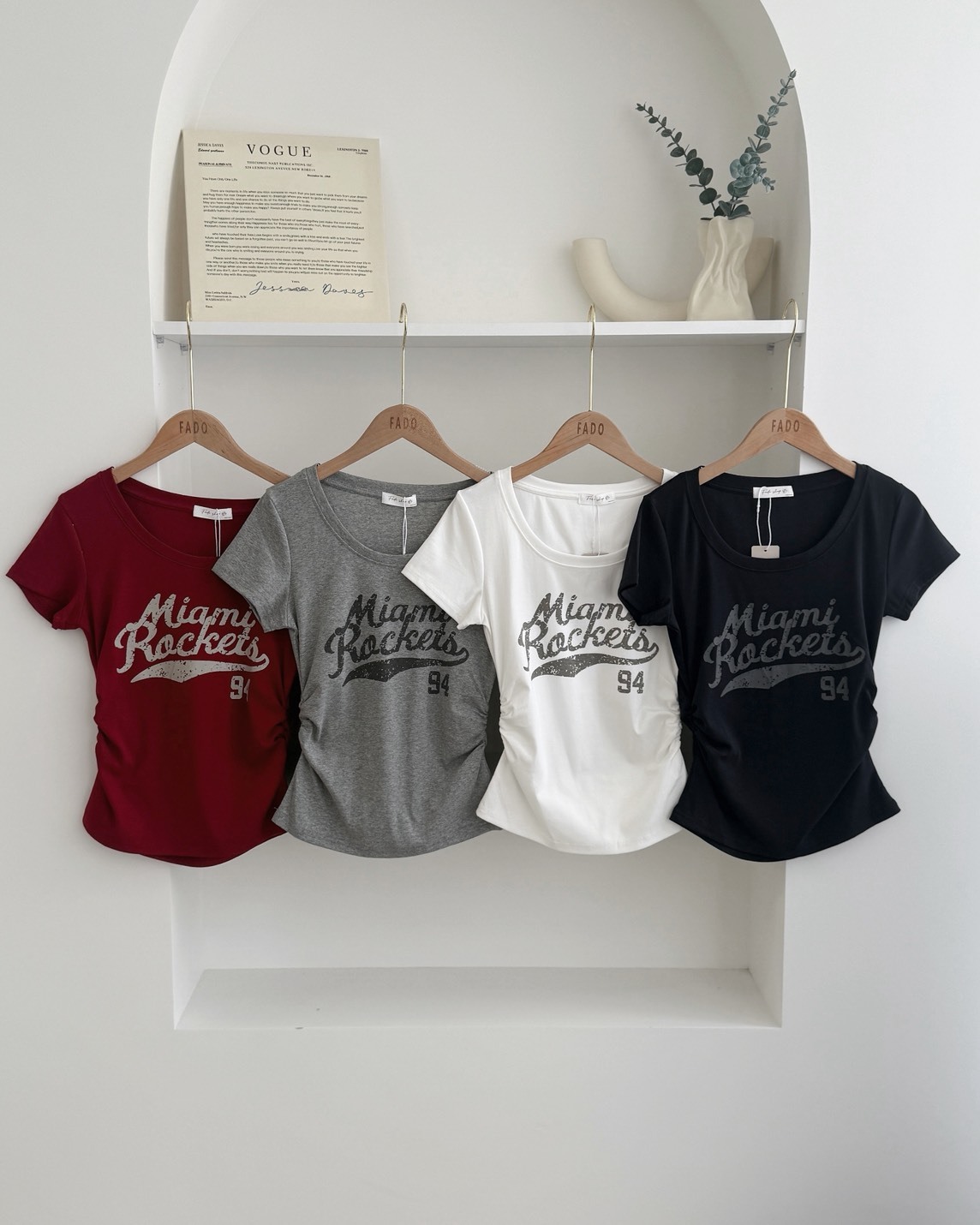 法朵Fado shop｜斑駁字母抓皺短T 0215060 四色