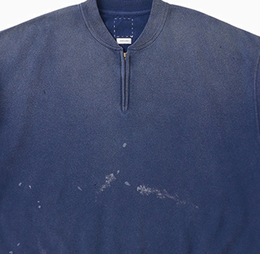 VISVIM 2026 S/S MONDO HENLEY ZIP S/S CRASH (EX JUMBO) - NAVY PRE ORDER ITEM (預訂中)