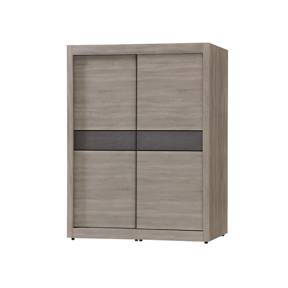 柏蒂家居-萊德5尺推門衣櫃/衣櫥(三吊桿+三抽)