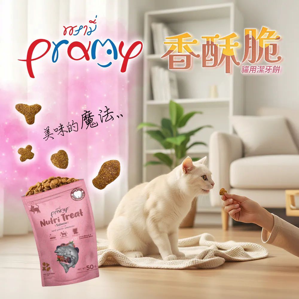 Pramy 沛米｜潔牙香酥脆 貓脆餅 50g (貓咪餅乾 潔牙餅乾)