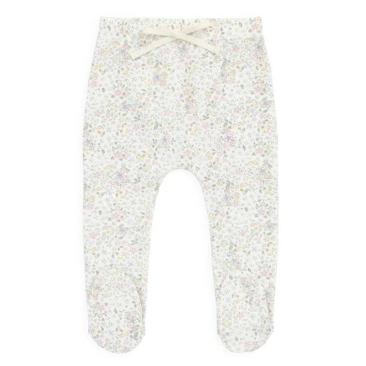 （預購）JAMIEKAY 兔兔花園花卉印花連腳褲 Organic Cotton Footed Pant - Cottage Garden