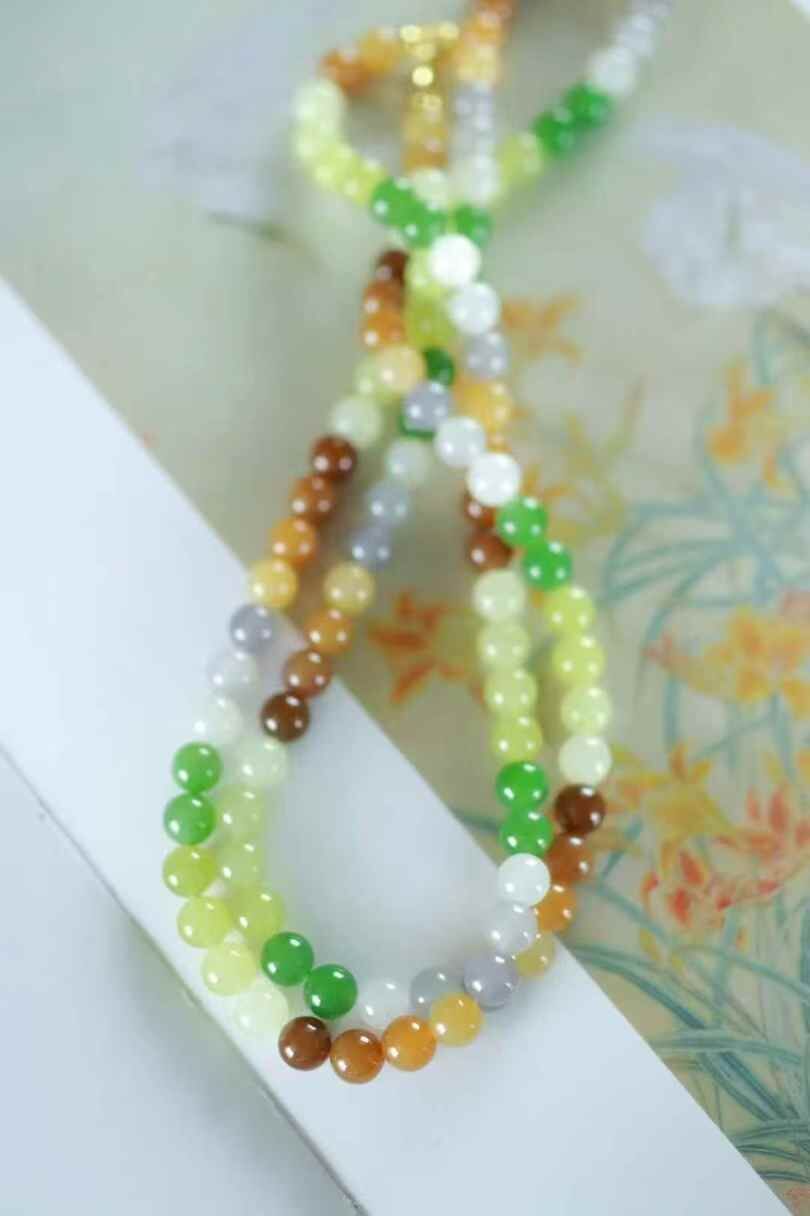 31577 和田玉彩虹多寶珠串 (8mm直徑)