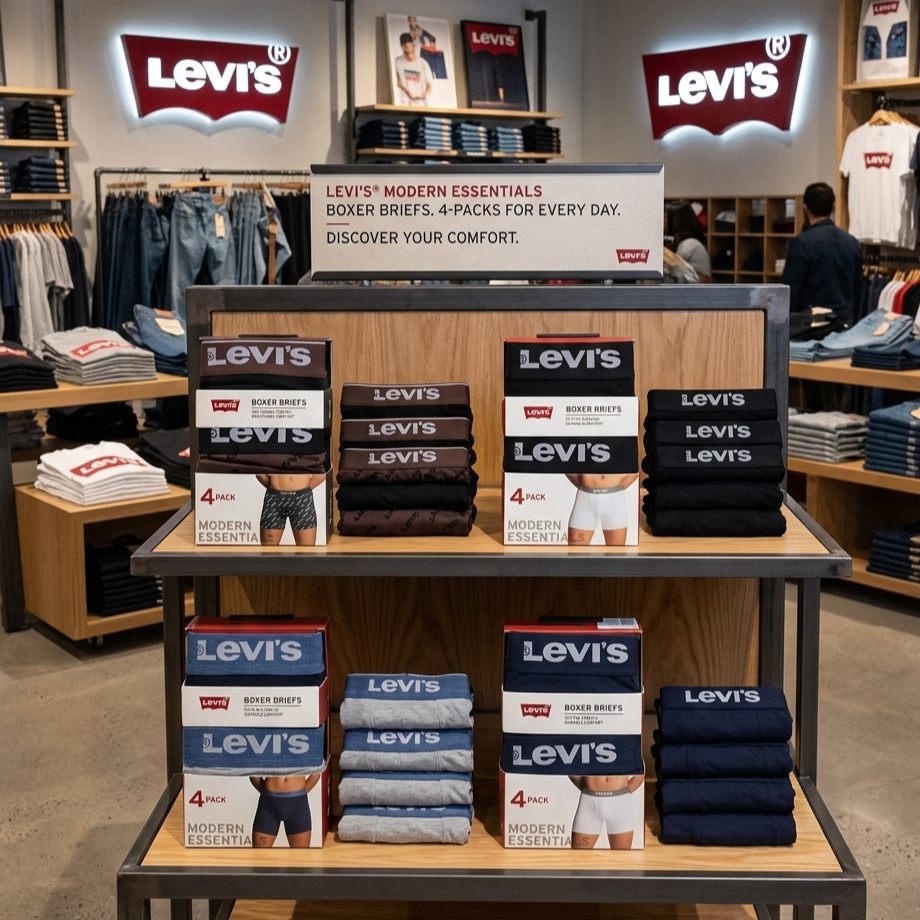 【預購】LEVIS H032404 男裝內褲 4 條裝隨機款