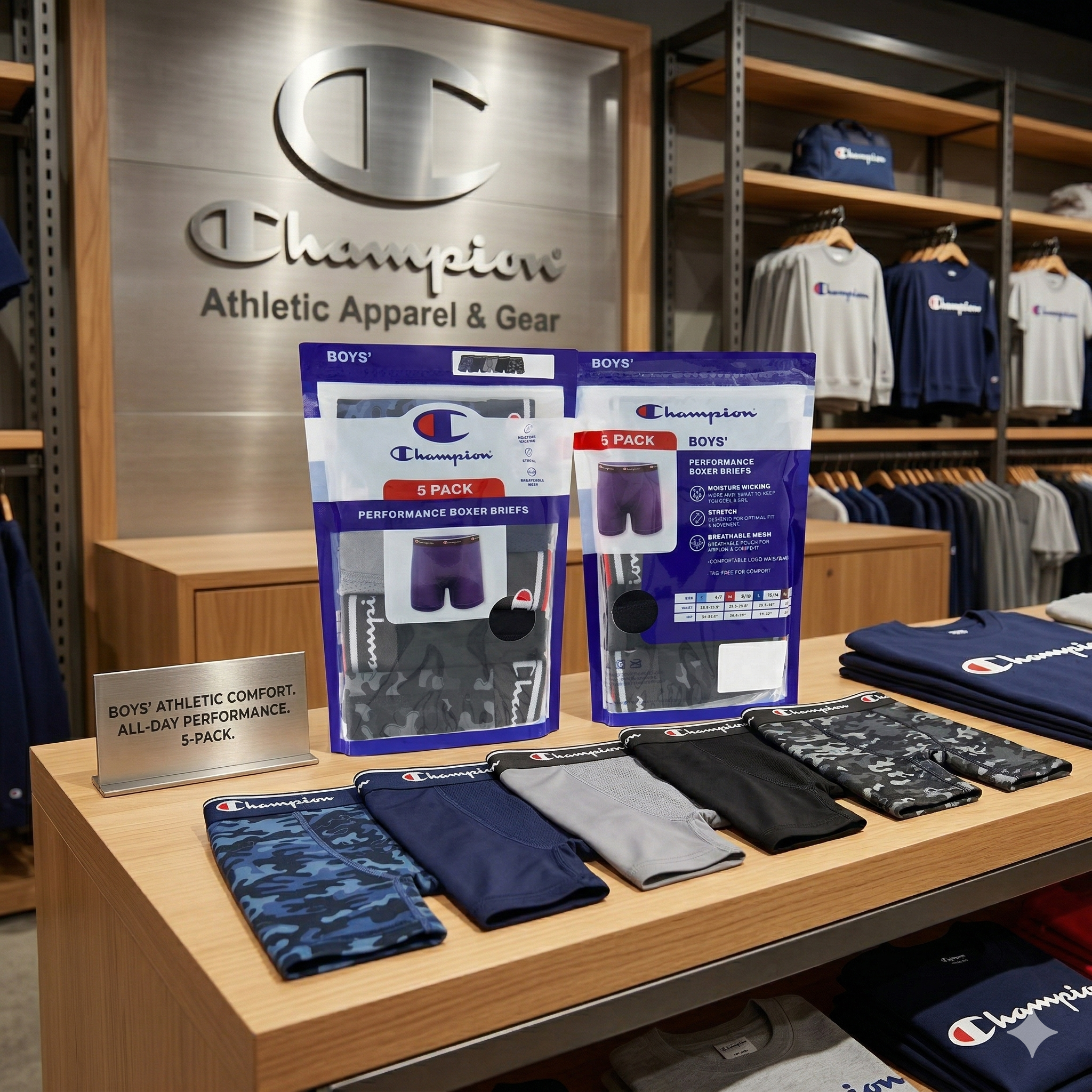 【預購】Champion H032407 男童機能內褲 5 條裝