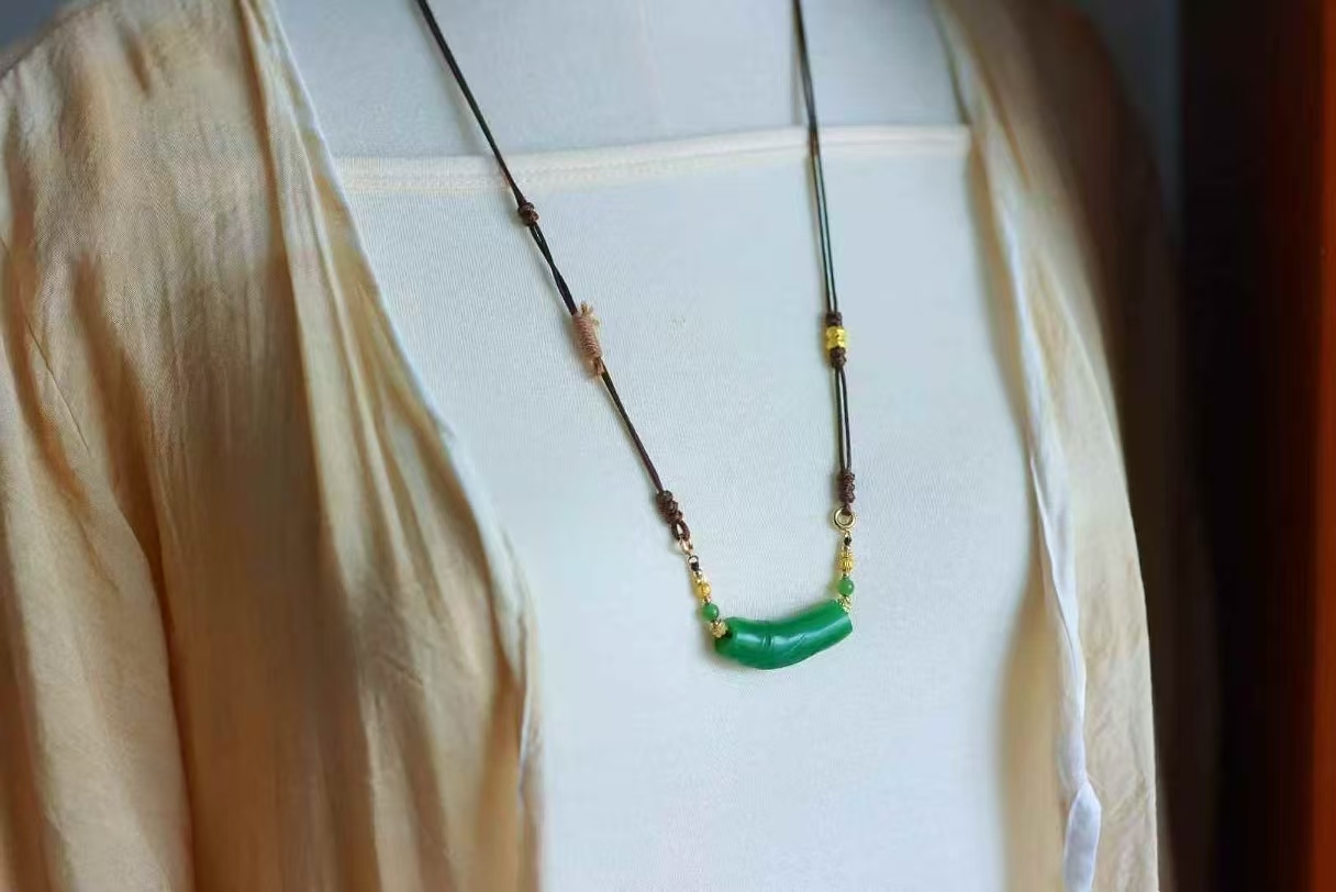 315711 和田玉碧玉竹節玉璜吊墜