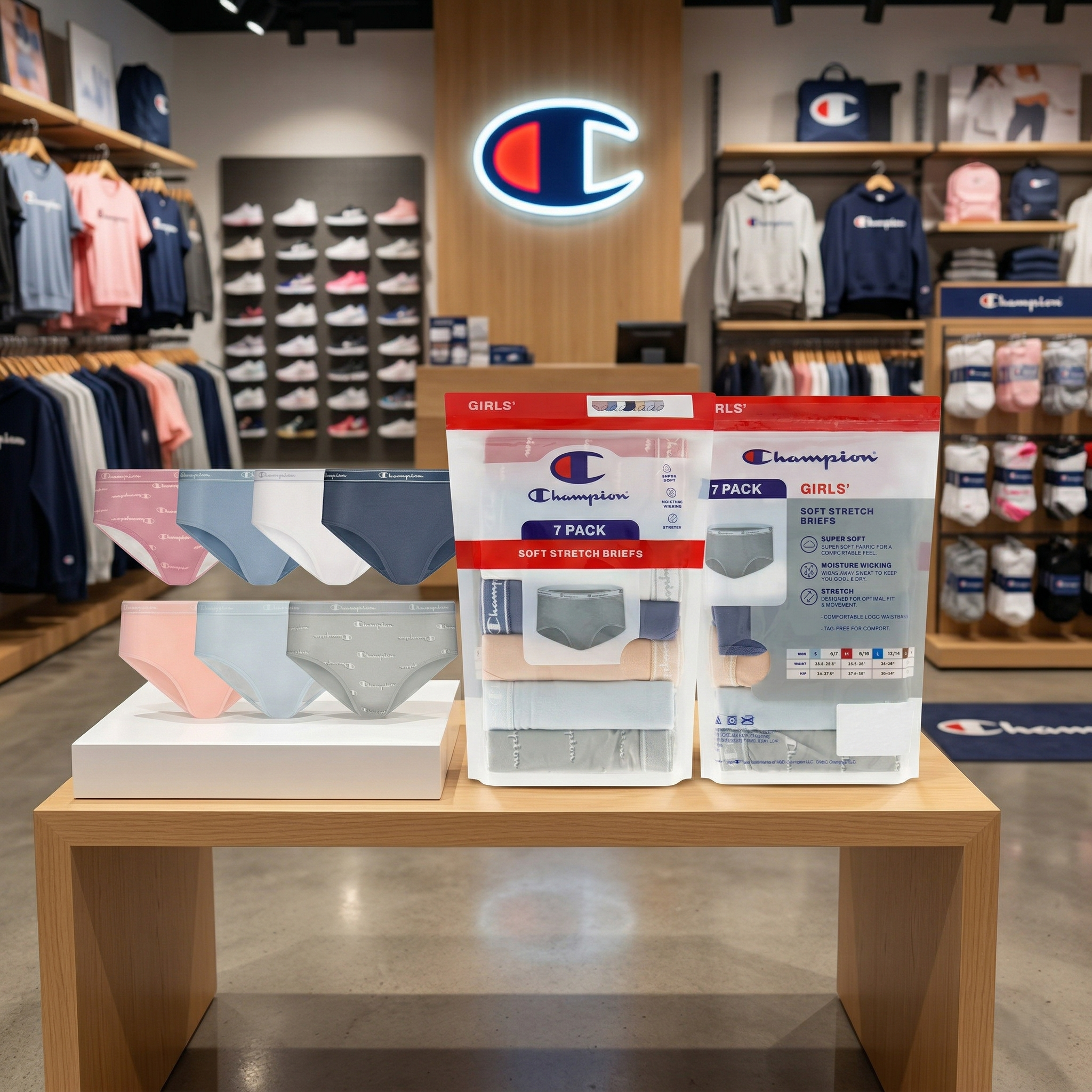 【預購】Champion H032408 女童柔軟彈力內褲 7 條裝