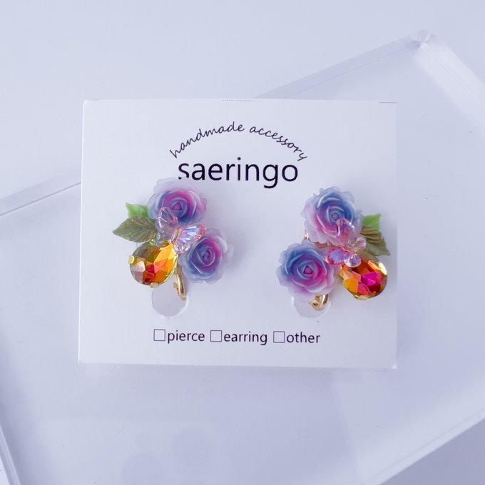 [saeringo] 夜薔薇耳環 | 耳針 | NO.145