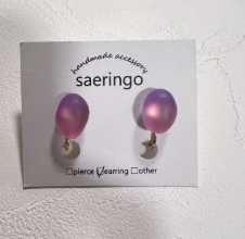 [saeringo] stone 耳環 | 粉紫 | 耳針 | NO.137