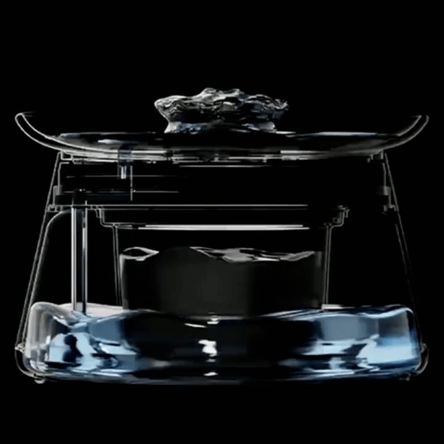 TAILNTAIL淨污分離示意影片,可以看到外環水箱是淨水箱,中央是污水箱