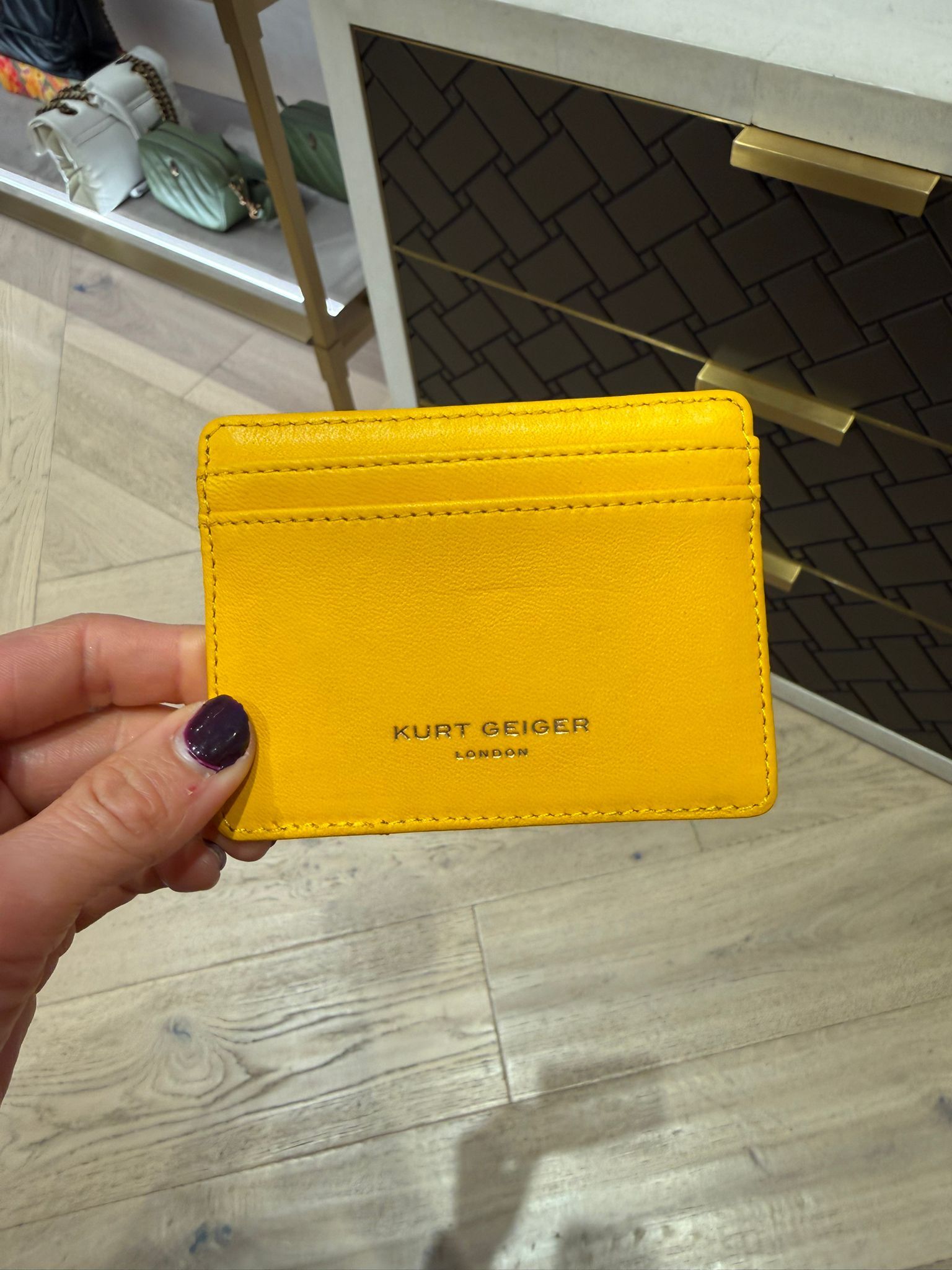 英國代購 (獨立訂單)-Kurt Geiger KINGSLEY CARDHOLDER PL YELLOW