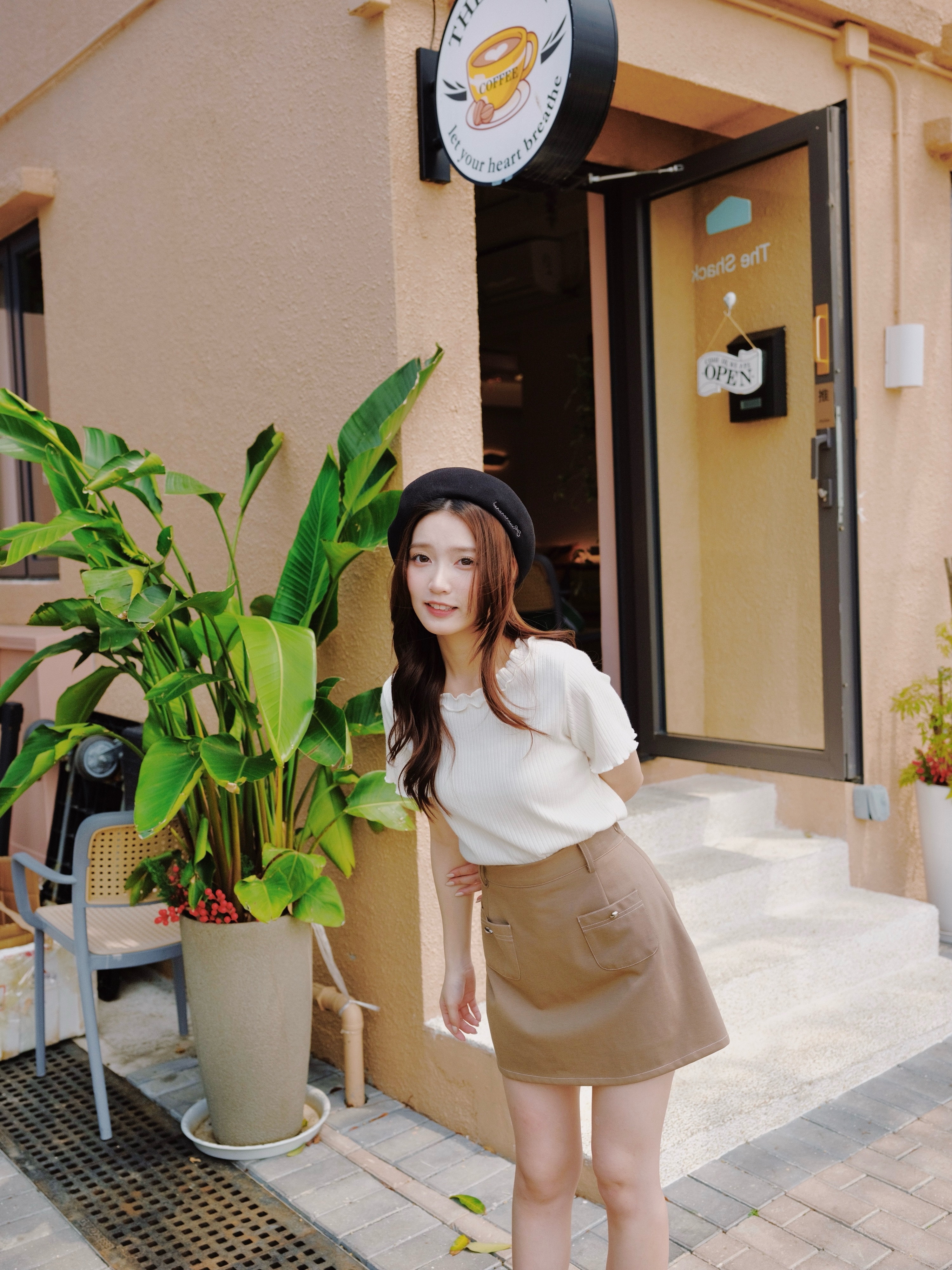 四色 / 柔軟坑紋雙滾邊短袖上衣 / Extra Soft Scalloped Edge Knit Short Sleeve Top