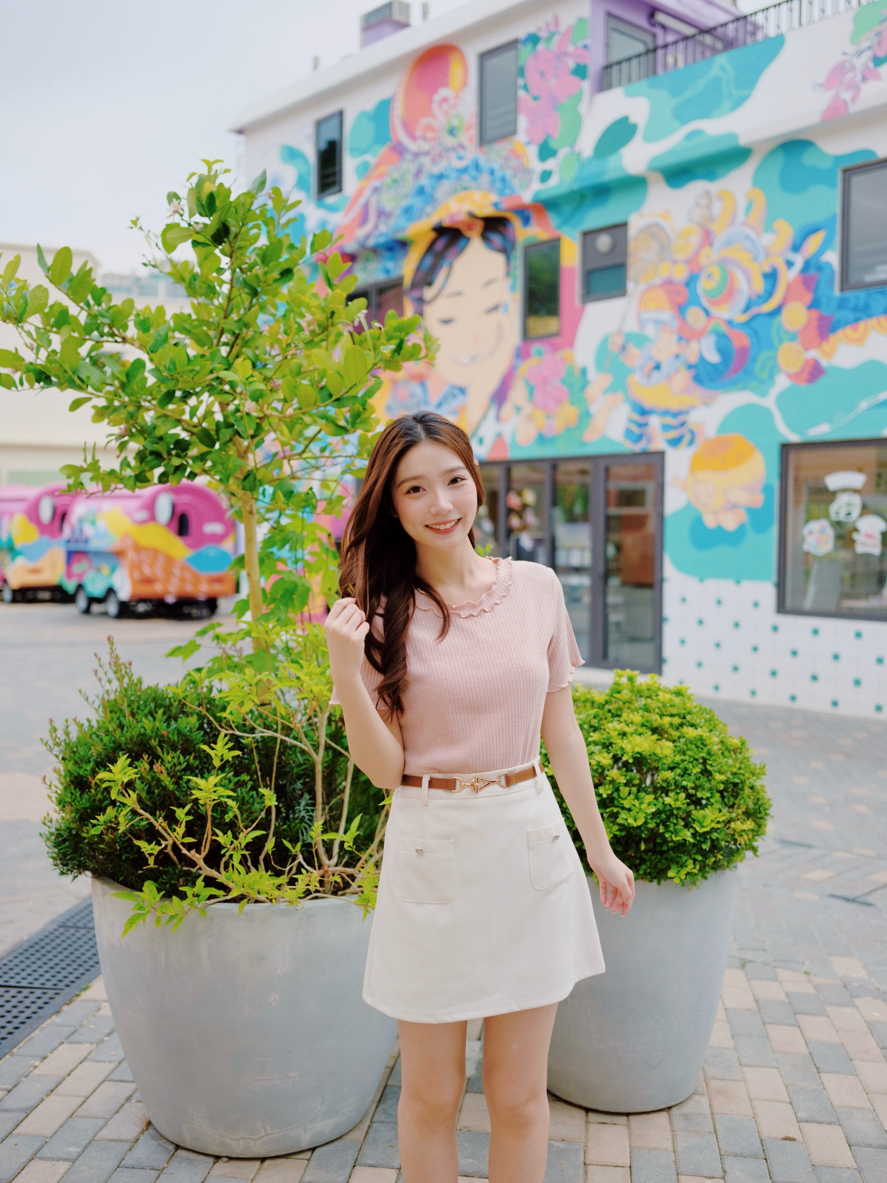 四色 / 柔軟坑紋雙滾邊短袖上衣 / Extra Soft Scalloped Edge Knit Short Sleeve Top