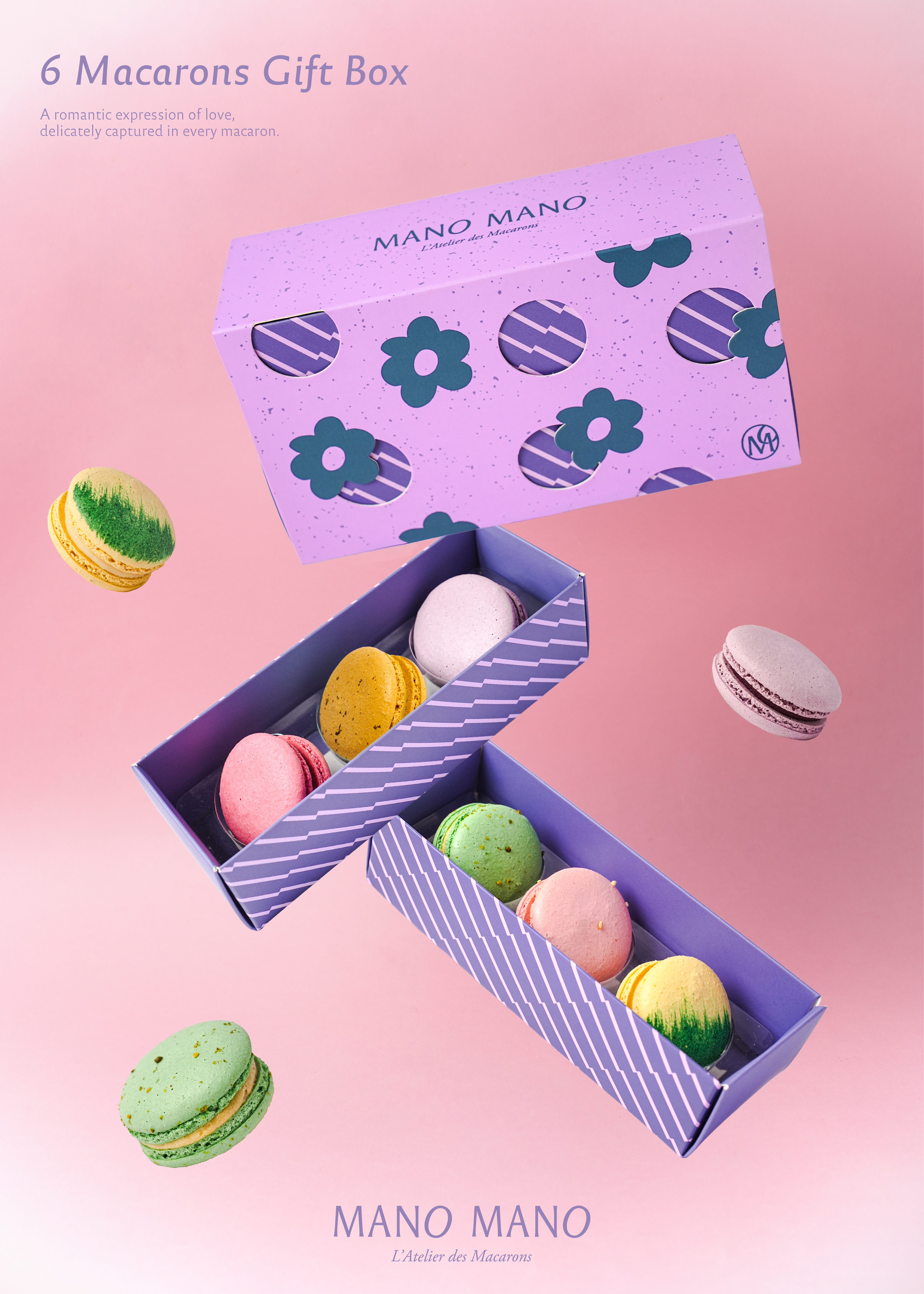 〔花花系列〕 經典手工馬卡龍禮盒 | 6入