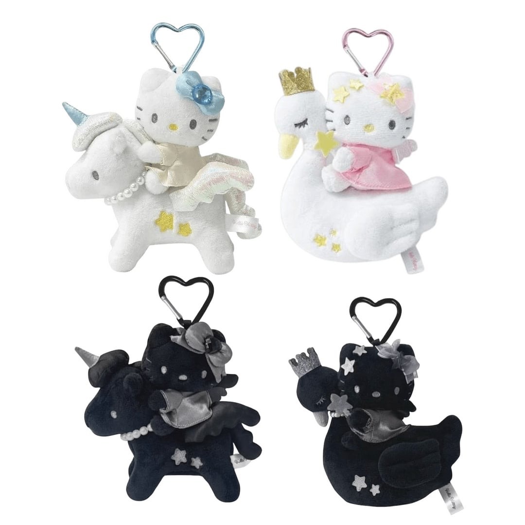 ｜現貨｜日版Sanrio三麗鷗 Hello Kitty獨角獸/天鵝 愛心扣吊飾