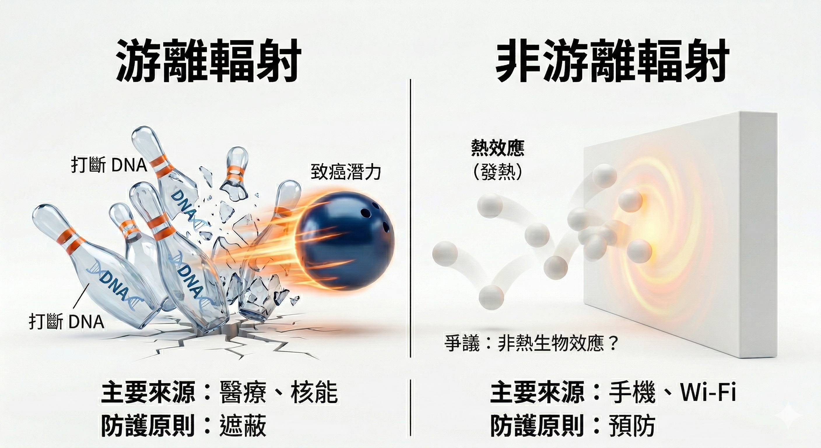 游離輻射與非游離輻射比較與差異